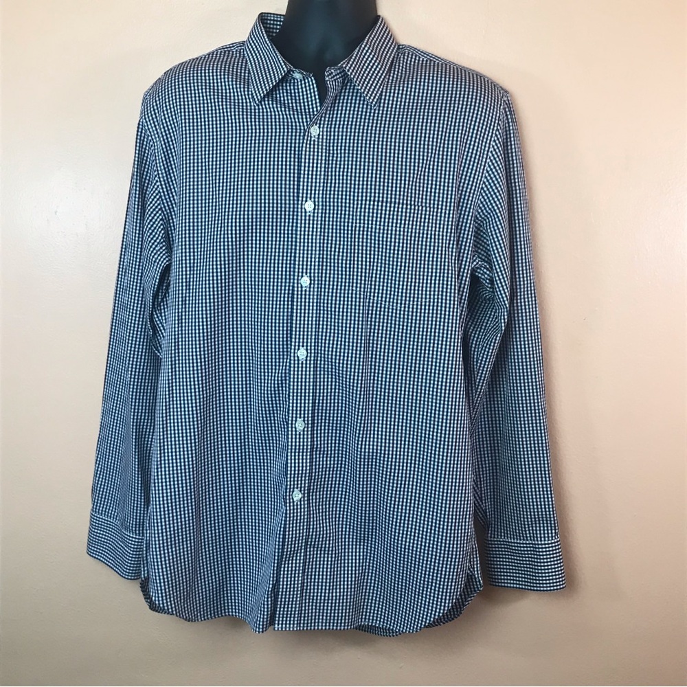 Thompson Shirtings J Crew Red White Blue Gingham Print Button Down Men L